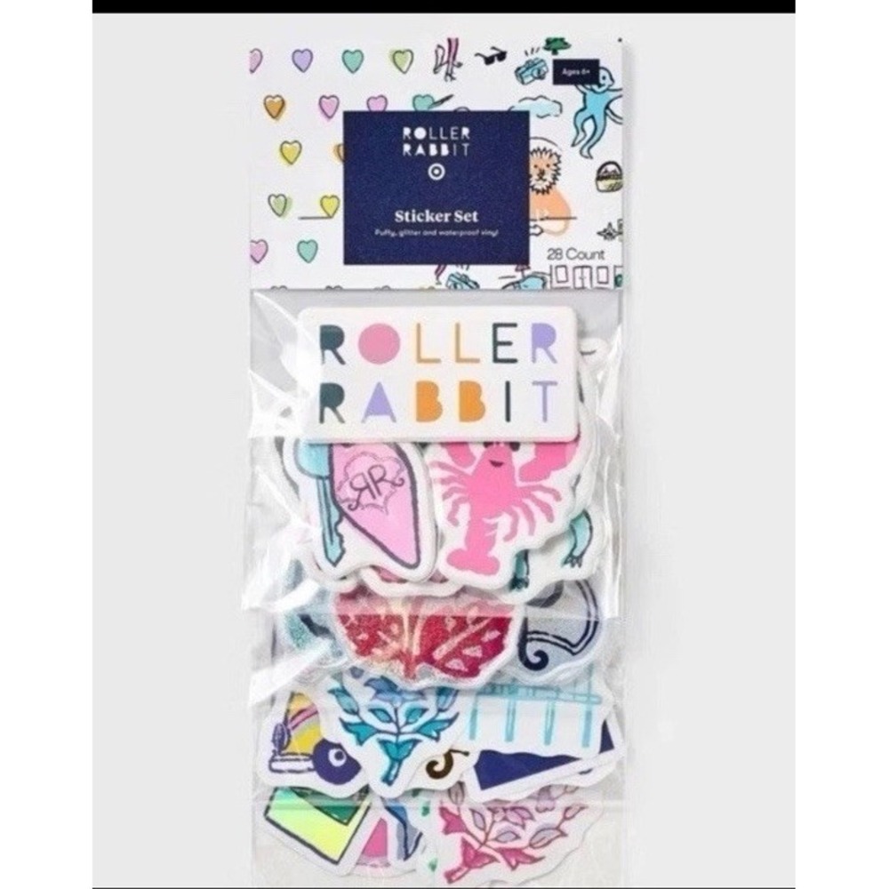 New Sticker Set - Roller Rabbit X Target - "Puffy, Glitter‎ And Waterproof Vinyl